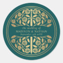 Search for round gold wedding stickers Floral