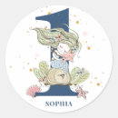 Search for mermaid birthday stickers Watercolor