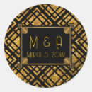 Search for modern art deco wedding stickers Vintage