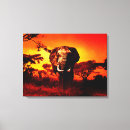 Search for african sunset canvas prints Elephant