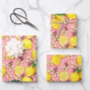 Search for pink lemon wrapping paper Watercolor