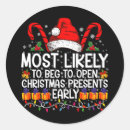 Search for open on christmas stickers Santa