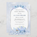Search for floral tea party invitations Blue