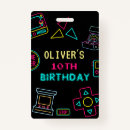 Search for birthday party id badges Neon