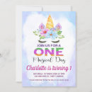 Search for floral unicorn 1st birthday invitations Pink
