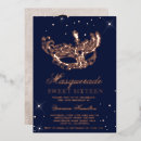 Search for navy blue masquerade party invitations Carnival sparkles