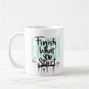 Search for finish mugs Typography