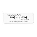 Search for couple hearts return address labels Black and white