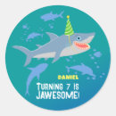 Search for shark party stickers Boy