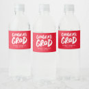 Search for graduation water bottle labels Red