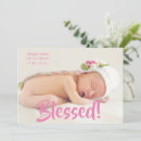 Search for blessed birth announcement cards Girly