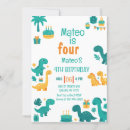 Search for 4 year old boy birthday invitations Dinosaur 4th birthday