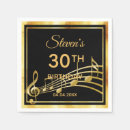 Search for musical notes napkins Black