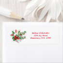 Search for red ornament return address labels Floral