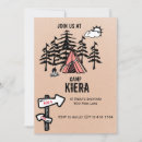 Search for girls camping birthday invitations Cute