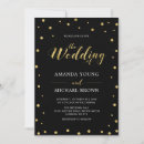 Search for gold confetti wedding invitations Black
