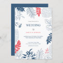 Search for coral red wedding invitations Tropical