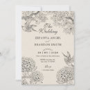 Search for vintage bird wedding invitations Beige