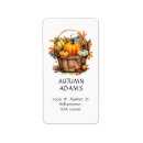 Search for basket return address labels Watercolor