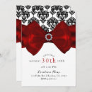 Search for black white red damask invitations Chic