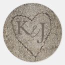 Search for carved initials stickers Heart
