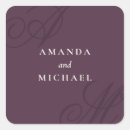 Search for modern monogram wedding stickers Bride and groom initials