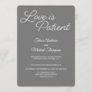 Search for love is patient wedding invitations Simple