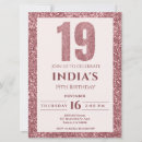 Search for girls 19th birthday invitations Rose gold