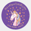 Search for unicorn valentine stickers Purple