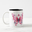 Search for watercolor butterflies mugs Pink butterfly