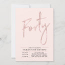 Search for rose gold 40th birthday invitations Modern