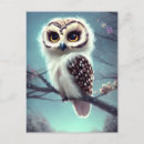 Search for owl on a branch postcards Wildlife
