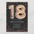 Search for rose gold and black birthday invitations Elegant