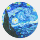 Search for starry night painting stickers Blue
