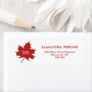 Search for red maple leaf return address labels Canadian