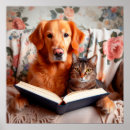 Search for cat reading book posters Dog