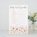 Search for baby shower word scramble Watercolor floral