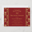 Search for damask 50th birthday invitations Red