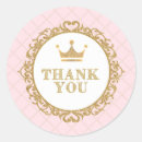 Search for princess crown thank you stickers Pink and gold