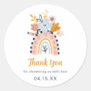 Search for rainbow thank you stickers Baby shower