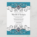 Search for turquoise silver wedding invitations Blue