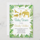 Search for gold safari baby shower invitations Palm leaves