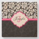 Search for monogram damask coasters Black and white