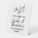 Search for engagement welcome party signs Black and white