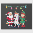 Search for santa unicorn wrapping paper Rainbow