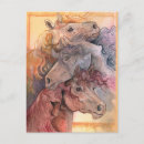 Search for mustangs vertical postcards Watercolor