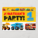 Search for construction 1st birthday invitations Trucks
