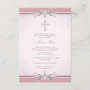 Search for pink damask first communion invitations Cross