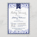 Search for navy and silver baby shower invitations White