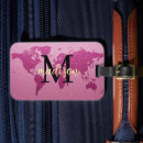 Search for world map luggage tags Girly